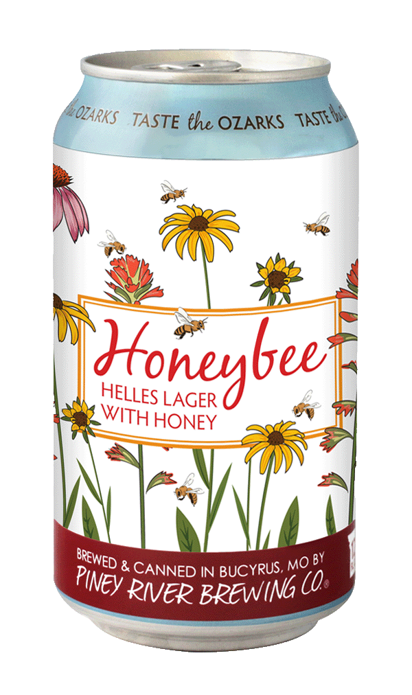 Piney River Brewing Co. PRBC Honeybee Helles Lager with Honey can 2023