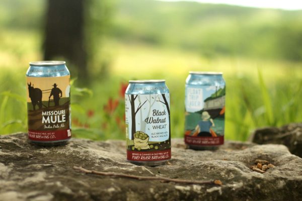 Piney River Brewing Co. flagship beers in outdoor environment, June 2026.