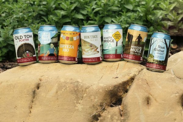 Piney River Brewing Co. flagship beers in outdoor environment, June 2026.