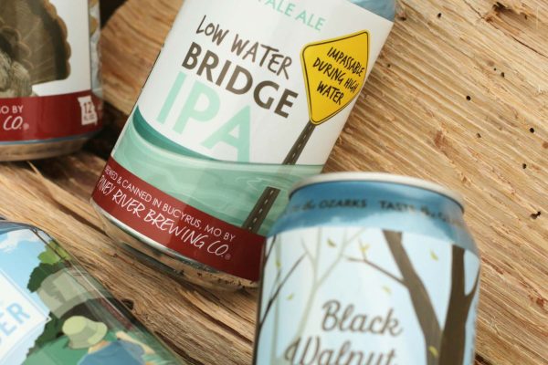 Piney River Brewing Co. flagship beers in outdoor environment, June 2026.