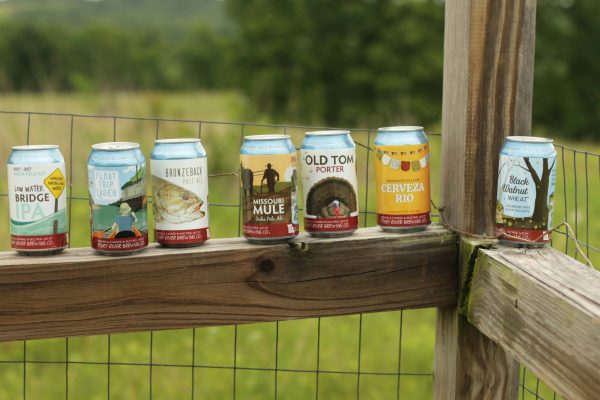 Piney River Brewing Co. flagship beers in outdoor environment, June 2026.